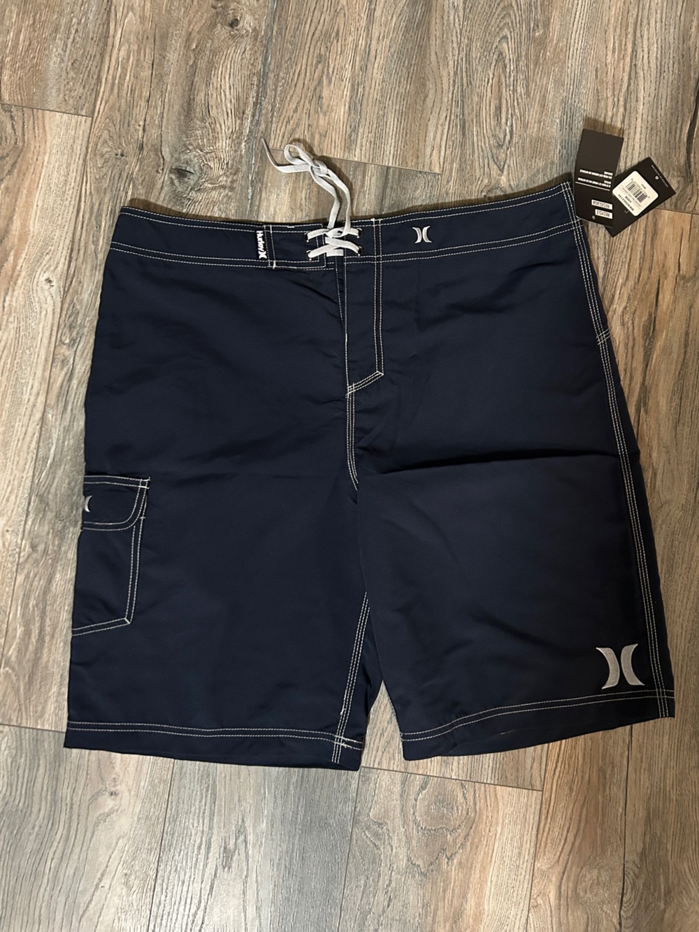 Hurley Navy Boys' Swim/Board Shorts with White Details